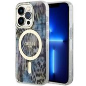 Guess GUHMP14LHLEOPWB iPhone 14 Pro 6.1" niebieski/blue hardcase Leopard