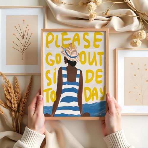 Plakat ilustracja wakacyjna plaża 29,7x42 cm A3 na Arena.pl