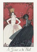Plakat 21x29,7cm Le Jour et la Nuit, Barbier Vintage do Salonu