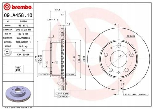 TARCZA HAM PRZOD 300X32 V BREMBO na Arena.pl