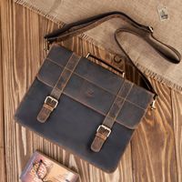 torba męska na ramię skórzana aktówka vintage brązowa