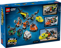 60505 - lego city - zestaw z samolotem, ciężarówką serwisową i poduszkowcem
