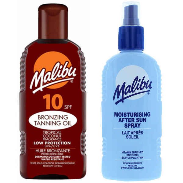 Malibu Olejek Do Opalania SPF10 200ml + W Sprayu Po Opalaniu 200ml zdjęcie 1