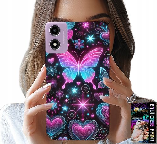 ETUI DO MOTOROLA MOTO E14 - KOLOROWY MOTYLEK SERCE MODNE WZORY CASE na Arena.pl