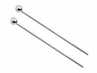 Długie PRZECIĄGANE kolczyki srebrne KULKA 5mm