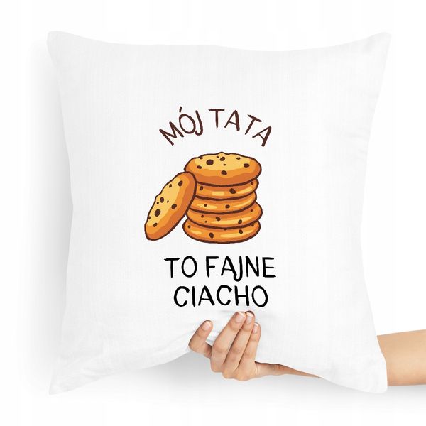 Poduszka Prezent Dla Taty Mój Tata To Fajne Ciacho Z Nadrukiem Ze Zdjęciem zdjęcie 1