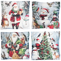 Poszewki Świąteczne 4Szt Poduszki Dekoracyjne Boze Narodzenie