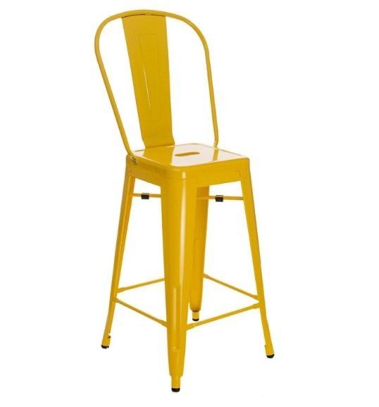 Hoker Paris Back 66cm żółty inspirowany Tolix zdjęcie 1