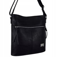 Torebka Damska Listonoszka Czarna Torba Worek Na Ramię Długi Pasek Lekka A5