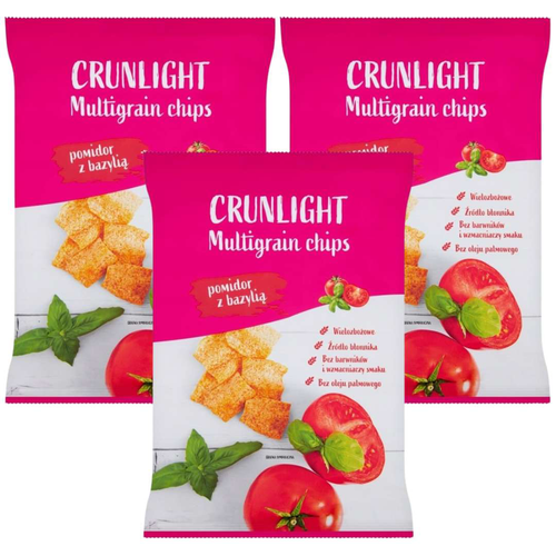 Crunlight Chipsy wielozbożowe pomidor z bazylią 70 g x 3 sztuk na Arena.pl