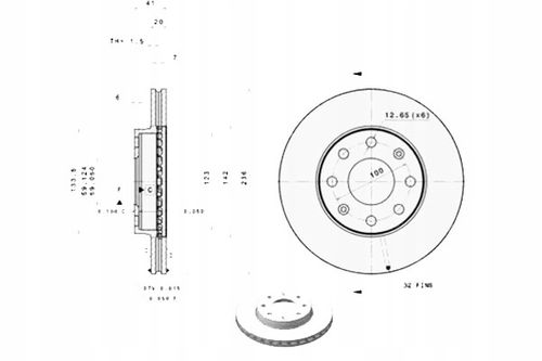 TARCZA HAM PRZOD 236X20 V BREMBO na Arena.pl