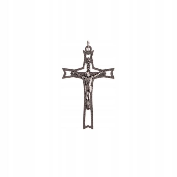 Krzyż - kolor srebrny 5,7 x 3,7 mm. zdjęcie 1