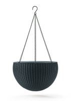 doniczka wisząca keter rattan 8.6l - grafit - kt 92 4499