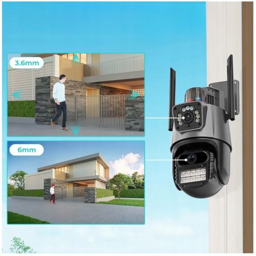 PODWÓJNA KAMERA ZEWNĘTRZNA OBROTOWA ALARM 8MP WIFI 3w1 2 OBIEKTYWY ICSEE na Arena.pl