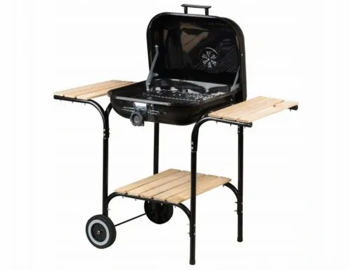 Duży grill ogrodowy z regulacją rusztu drewniane półki na Arena.pl