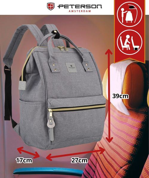 plecak materiałowy ptn alfa-5288 gray zdjęcie 4