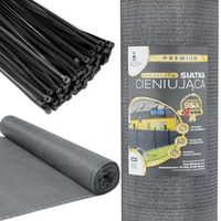 SIATKA CIENIUJĄCA 95% OSŁONA 1,5x50m MASKUJĄCA NA OGRODZENIE + 400x OPASKI