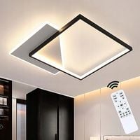 LAMPA SUFITOWA LED LAMPA PLAFON BIAŁY KWADRAT ŚCIEMNIALNA PILOT DO SALONU