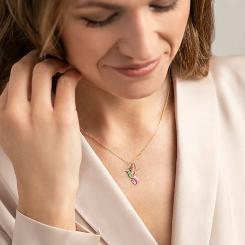 złoty wisiorek kolorowy koliber - wzc6211 na Arena.pl