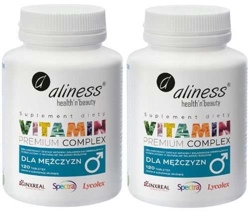 ALINESS Vitamin Premium Complex WITAMINY I MINERAŁY DLA MĘŻCZYZN 2x120 tab. na Arena.pl