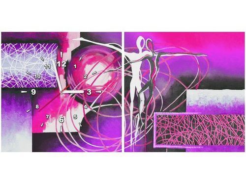 40 80CM ZEGAR 2 ELEM TAŃCZĄCE POSTACIE FIOLECIE ŚCIENNY na Arena.pl