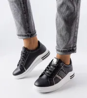 Czarne sneakersy zdobione cyrkoniami Xarles 37