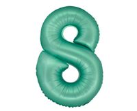 Balon foliowy cyfra "8" zielony miętowy matowy, 76 cm