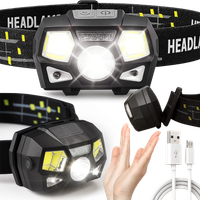 LATARKA CZOŁOWA CZOŁÓWKA AKU CZUJNIK USB TRYBY LED