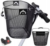 DUŻY KOSZYK NA ROWER KOSZ ROWEROWY METALOWY NA KIEROWNICĘ UCHWYT CLICK