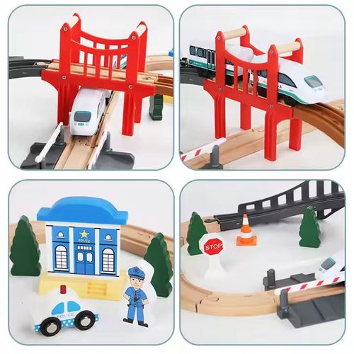 DREWNIANA KOLEJKA POCIĄG NA BATERIE TOR TORY ZESTAW AUTO DLA DZIECI XL 3,2M na Arena.pl