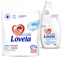 LOVELA Hipoalergiczny Płyn do płukania 2L i Kapsułki do prania 36 sztuk