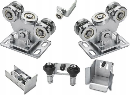 ROLKI DO BRAMY PRZESUWNEJ 80x80 5 ROLEK METALOWE SOLIDNE 600KG ZESTAW WDB na Arena.pl