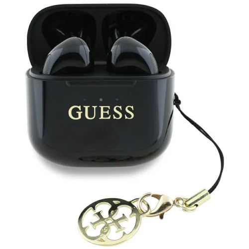 Słuchawki TWS Guess Glossy Effect Printed Classic Logo & Charm - czarne na Arena.pl