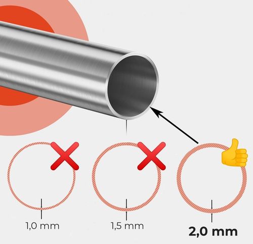 Poręcz schodowa, ścienna solidna rura 2,0 mm stal nierdzewna długość na Arena.pl