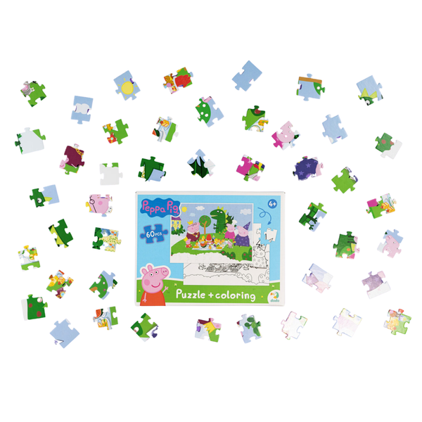 Puzzle 2 In 1 Peppa Pig 60 Elementów Kolorowanka 200118 zdjęcie 5