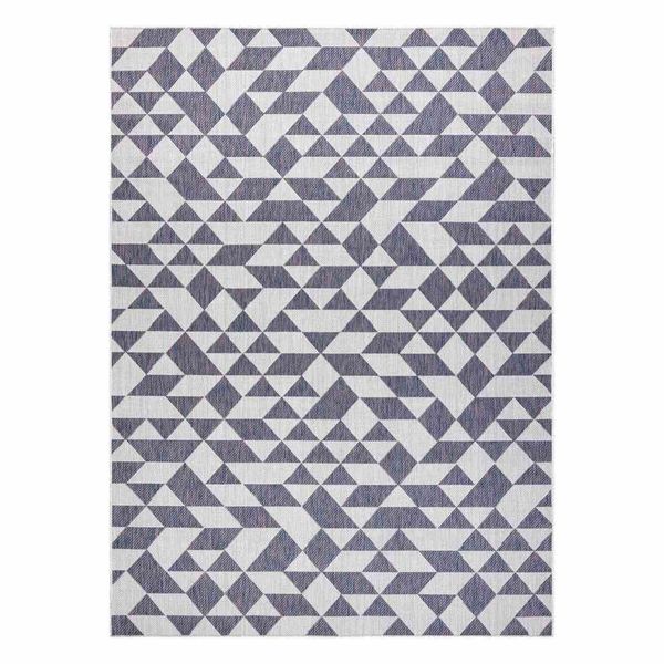 RUG/LU/VINEA/GEOMETRIC/CREAM+BLUE/80x150 zdjęcie 1