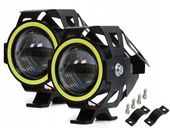 2x HALOGEN MOTOCYKLOWY LED LAMPA REFLEKTOR RING COB KOMPLET 2 TRYBY ŚWIATŁA