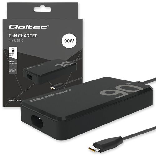 Qoltec Ładowarka 90W GaN USB-C PD MacBook/Smartfon na Arena.pl