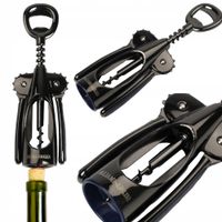 KORKOCIĄG DO OTWIERANIA WINA Z OTWIERACZEM DO BUTELEK NIERDZEWNY 18CM FOLK