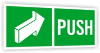 Tabliczka ewakuacyjna informacyjne z nadrukiem 20x10 cm Push Znak