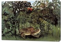 Obraz 100x70cm The Hungry Lion, Rousseau Vintage do Salonu