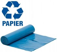 MOCNE WORKI NA ŚMIECI DO SEGREGACJI ODPADÓW 60L NIEBIESKIE NA PAPIER 25szt.