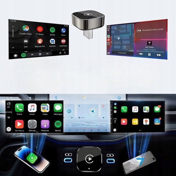Adapter CarPlay Bezprzewodowy 5GHz Plug&Play iOS/Android Auto zdjęcie 7