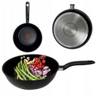 TEFAL WOK GŁĘBOKA PATELNIA DO SMAŻENIA 26 CM INDUKCJA 2x TITANIUM NON-STICK