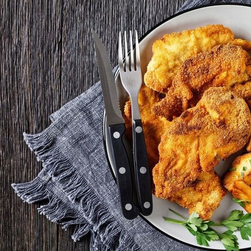 12x Sztućce DO STEKÓW burgerów pizzy mięsa grilla widelec nóż z ząbkami na Arena.pl