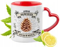 Dla Adriana Kubek Czerwony Z Uszkiem W Kształcie Serca Na Prezent