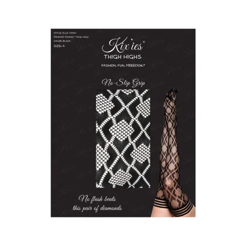 kix'ies elle a - pończochy siateczkowe z wysokim stanem, diamentowy wzor na Arena.pl