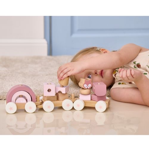 VIGA PolarB Różowa Kolejka Pociąg z Wagonikami Klocki na Arena.pl