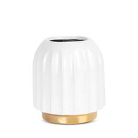 Wazon ceraiczny MONA 20X20X22 biały + złoty