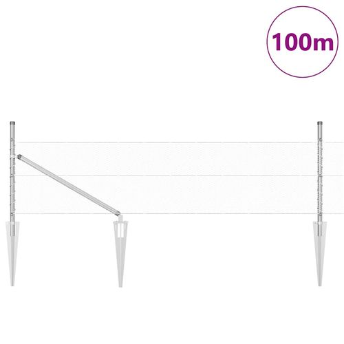 Ogrodzenie z słupkami Srebrny 0.8 x 100 m Stal pokryta PCV na Arena.pl